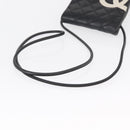 CHANEL Cambon Line Matelasse Shoulder Bag Lamb Skin Silver Black CC Auth 164354-7