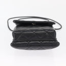 CHANEL Cambon Line Matelasse Shoulder Bag Lamb Skin Silver Black CC Auth 164354-9