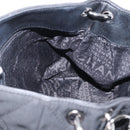 CHANEL Chain 2.55 Shoulder Bag Nylon Black Silver CC Auth 164361-18