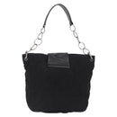 CHANEL Chain 2.55 Shoulder Bag Nylon Black Silver CC Auth 164361-2