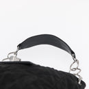 CHANEL Chain 2.55 Shoulder Bag Nylon Black Silver CC Auth 164361-8