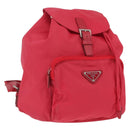 PRADA Backpack Nylon Pink Silver Auth 164369-1