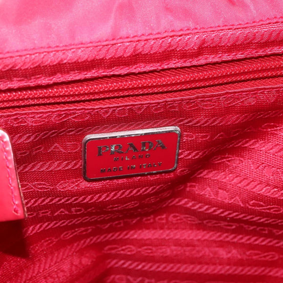 PRADA Backpack Nylon Pink Silver Auth 164369