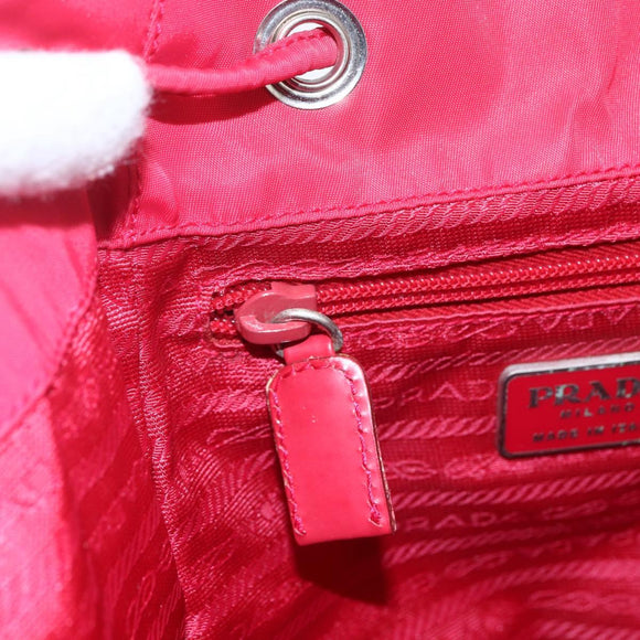 PRADA Backpack Nylon Pink Silver Auth 164369