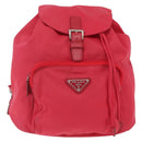 PRADA Backpack Nylon Pink Silver Auth 164369-13