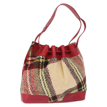 BURBERRY Nova Check Shoulder Bag Wool Beige Auth 164370