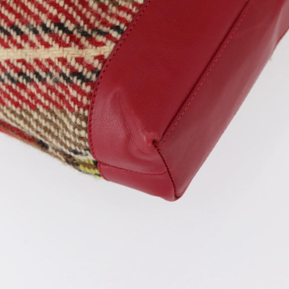 BURBERRY Nova Check Shoulder Bag Wool Beige Auth 164370