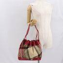 BURBERRY Nova Check Shoulder Bag Wool Beige Auth 164370-18
