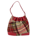 BURBERRY Nova Check Shoulder Bag Wool Beige Auth 164370-2