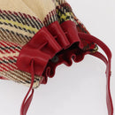 BURBERRY Nova Check Shoulder Bag Wool Beige Auth 164370-6