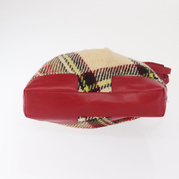 BURBERRY Nova Check Shoulder Bag Wool Beige Auth 164370