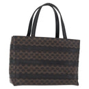 CELINE Macadam Canvas Hand Bag PVC Leather Black Gold Auth 164373-1