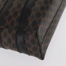 CELINE Macadam Canvas Hand Bag PVC Leather Black Gold Auth 164373-10