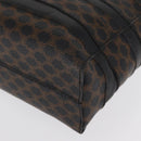 CELINE Macadam Canvas Hand Bag PVC Leather Black Gold Auth 164373-11