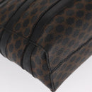 CELINE Macadam Canvas Hand Bag PVC Leather Black Gold Auth 164373-12
