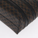 CELINE Macadam Canvas Hand Bag PVC Leather Black Gold Auth 164373-13