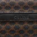 CELINE Macadam Canvas Hand Bag PVC Leather Black Gold Auth 164373-14