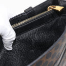 CELINE Macadam Canvas Hand Bag PVC Leather Black Gold Auth 164373-19