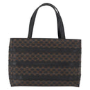CELINE Macadam Canvas Hand Bag PVC Leather Black Gold Auth 164373-2