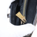 CELINE Macadam Canvas Hand Bag PVC Leather Black Gold Auth 164373-23