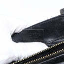CELINE Macadam Canvas Hand Bag PVC Leather Black Gold Auth 164373-25
