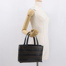 CELINE Macadam Canvas Hand Bag PVC Leather Black Gold Auth 164373-26
