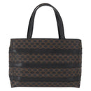 CELINE Macadam Canvas Hand Bag PVC Leather Black Gold Auth 164373-3