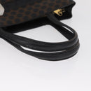 CELINE Macadam Canvas Hand Bag PVC Leather Black Gold Auth 164373-7