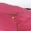 PRADA Hand Bag Nylon Pink Gold Auth 164374-16