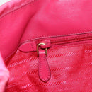 PRADA Hand Bag Nylon Pink Gold Auth 164374-18