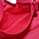 PRADA Hand Bag Nylon Pink Gold Auth 164374-21