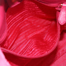 PRADA Hand Bag Nylon Pink Gold Auth 164374-22