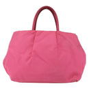 PRADA Hand Bag Nylon Pink Gold Auth 164374-2