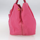 PRADA Hand Bag Nylon Pink Gold Auth 164374-4