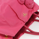 PRADA Hand Bag Nylon Pink Gold Auth 164374-6