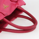 PRADA Hand Bag Nylon Pink Gold Auth 164374-7