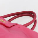 PRADA Hand Bag Nylon Pink Gold Auth 164374-8