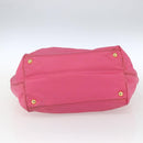 PRADA Hand Bag Nylon Pink Gold Auth 164374-5