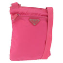 PRADA Shoulder Bag Nylon Pink Silver Auth 164385-1