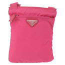 PRADA Shoulder Bag Nylon Pink Silver Auth 164385-13