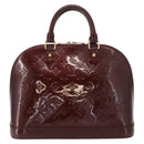 LOUIS VUITTON Monogram Vernis Alma PM Hand Bag Rouge Favist M91691 Auth 164390-13