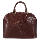 LOUIS VUITTON Monogram Vernis Alma PM Hand Bag Rouge Favist M91691 Auth 164390-2