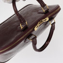 LOUIS VUITTON Monogram Vernis Alma PM Hand Bag Rouge Favist M91691 Auth 164390-6