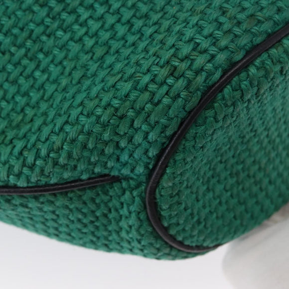 BOTTEGA VENETA Tote Bag Raffia Green Gold Auth 164393