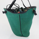 BOTTEGA VENETA Tote Bag Raffia Green Gold Auth 164393-4