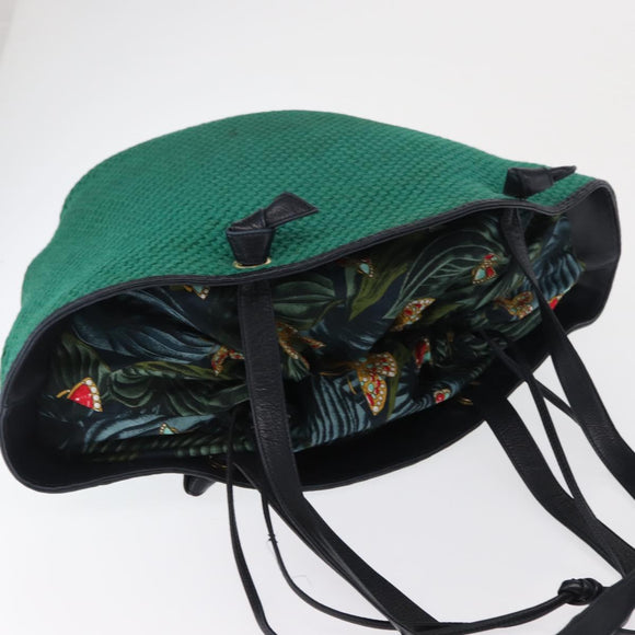 BOTTEGA VENETA Tote Bag Raffia Green Gold Auth 164393