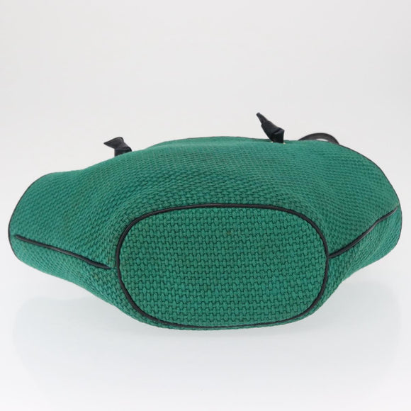 BOTTEGA VENETA Tote Bag Raffia Green Gold Auth 164393