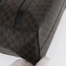 CELINE Macadam Canvas Hand Bag PVC Leather Black Gold Auth 164398-9