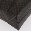 CELINE Macadam Canvas Hand Bag PVC Leather Black Gold Auth 164398-15