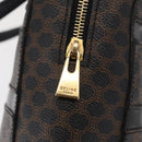 CELINE Macadam Canvas Hand Bag PVC Leather Black Gold Auth 164398-14